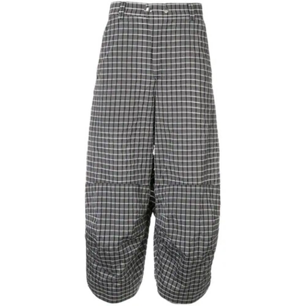 KIKO KOSTADINOV Grey White Check Cargo Pants In Lead Black Sz L